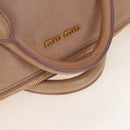 Miu Miu Matelasse Hand Bag Leather 2way Beige Gold Auth 212431M-7