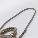 Miu Miu Matelasse Hand Bag Leather 2way Gray Gold Auth 212432M-11