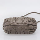 Miu Miu Matelasse Hand Bag Leather 2way Gray Gold Auth 212432M-12