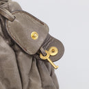 Miu Miu Matelasse Hand Bag Leather 2way Gray Gold Auth 212432M-18