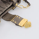 Miu Miu Matelasse Hand Bag Leather 2way Gray Gold Auth 212432M-19
