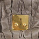Miu Miu Matelasse Hand Bag Leather 2way Gray Gold Auth 212432M-20