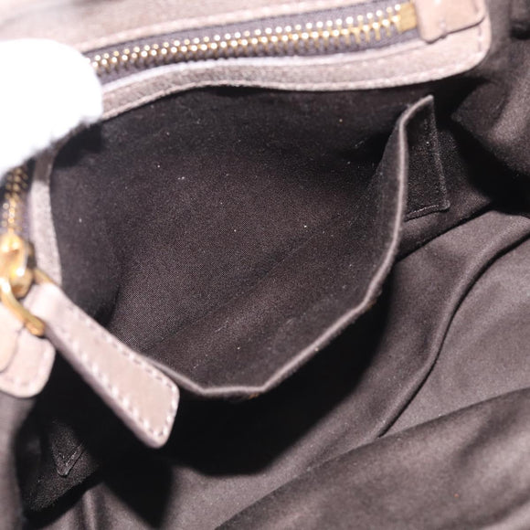 Miu Miu Matelasse Hand Bag Leather 2way Gray Gold Auth 212432M