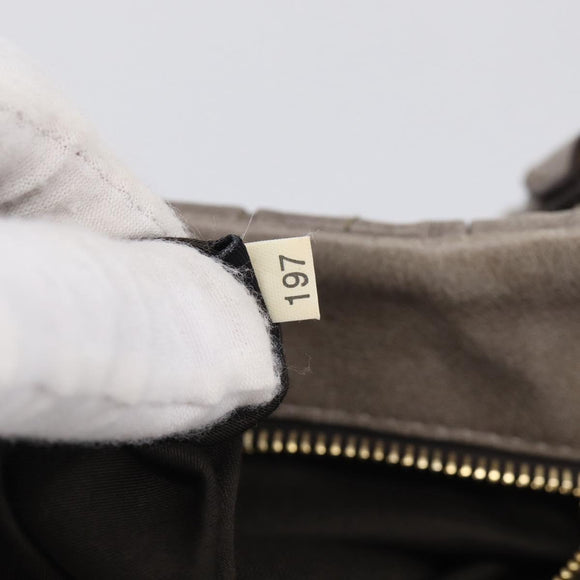 Miu Miu Matelasse Hand Bag Leather 2way Gray Gold Auth 212432M