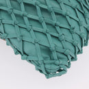 CHANEL Drawstring Shoulder Bag Lamb Skin Green CC Auth 212436SM-10