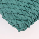 CHANEL Drawstring Shoulder Bag Lamb Skin Green CC Auth 212436SM-12