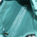 CHANEL Drawstring Shoulder Bag Lamb Skin Green CC Auth 212436SM-16