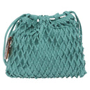 CHANEL Drawstring Shoulder Bag Lamb Skin Green CC Auth 212436SM-2