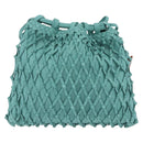 CHANEL Drawstring Shoulder Bag Lamb Skin Green CC Auth 212436SM-3