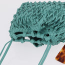 CHANEL Drawstring Shoulder Bag Lamb Skin Green CC Auth 212436SM-6
