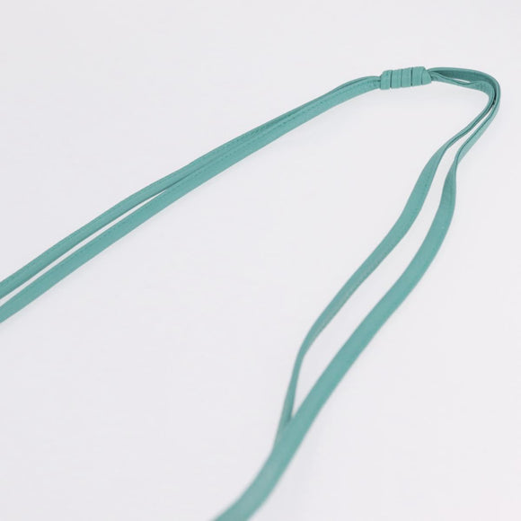 CHANEL Drawstring Shoulder Bag Lamb Skin Green CC Auth 212436SM