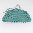 CHANEL Drawstring Shoulder Bag Lamb Skin Green CC Auth 212436SM-9