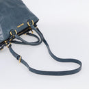 Miu Miu Hand Bag Leather 2way Blue Gold Auth 212438M-10