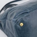 Miu Miu Hand Bag Leather 2way Blue Gold Auth 212438M-14