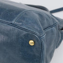 Miu Miu Hand Bag Leather 2way Blue Gold Auth 212438M-15