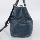 Miu Miu Hand Bag Leather 2way Blue Gold Auth 212438M-5
