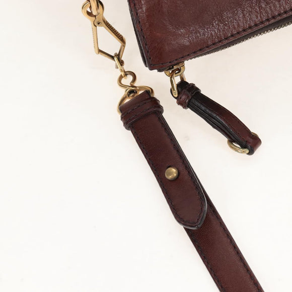 Miu Miu Matelasse Hand Bag Leather 2way Brown Gold Auth 212439M