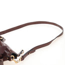 Miu Miu Matelasse Hand Bag Leather 2way Brown Gold Auth 212439M-11