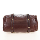 Miu Miu Matelasse Hand Bag Leather 2way Brown Gold Auth 212439M-12