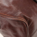 Miu Miu Matelasse Hand Bag Leather 2way Brown Gold Auth 212439M-13
