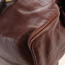 Miu Miu Matelasse Hand Bag Leather 2way Brown Gold Auth 212439M-14