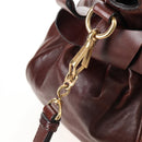 Miu Miu Matelasse Hand Bag Leather 2way Brown Gold Auth 212439M-18