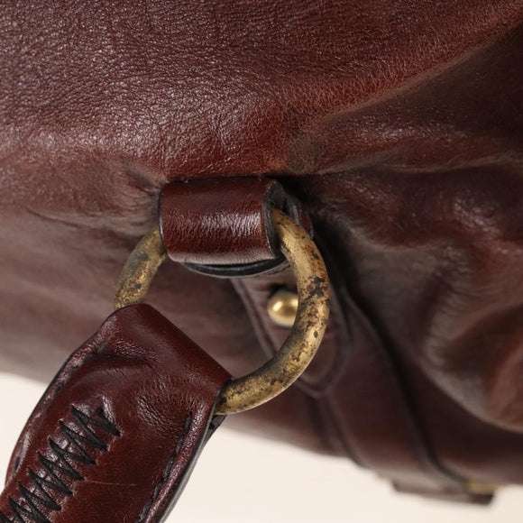 Miu Miu Matelasse Hand Bag Leather 2way Brown Gold Auth 212439M