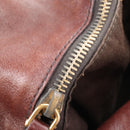Miu Miu Matelasse Hand Bag Leather 2way Brown Gold Auth 212439M-31
