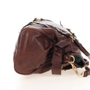 Miu Miu Matelasse Hand Bag Leather 2way Brown Gold Auth 212439M-5