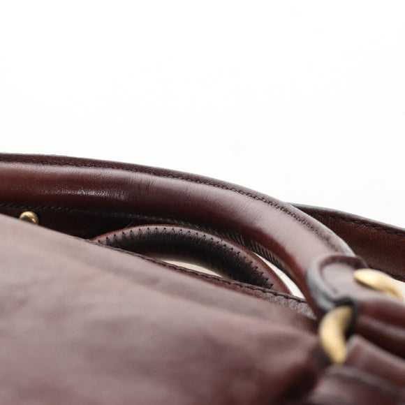 Miu Miu Matelasse Hand Bag Leather 2way Brown Gold Auth 212439M