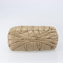 Miu Miu Hand Bag Leather Beige Gold Auth 212440A-11