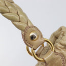 Miu Miu Hand Bag Leather Beige Gold Auth 212440A-16
