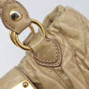 Miu Miu Hand Bag Leather Beige Gold Auth 212440A-17