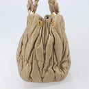 Miu Miu Hand Bag Leather Beige Gold Auth 212440A-5