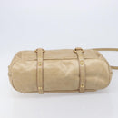 Miu Miu Hand Bag Leather 2way Beige Gold Auth 212441A-12