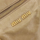 Miu Miu Hand Bag Leather 2way Beige Gold Auth 212441A-20
