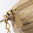 Miu Miu Hand Bag Leather 2way Beige Gold Auth 212441A-21