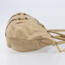 Miu Miu Hand Bag Leather 2way Beige Gold Auth 212441A-4
