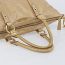 Miu Miu Hand Bag Leather 2way Beige Gold Auth 212441A-7