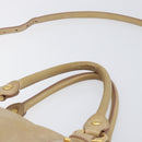 Miu Miu Hand Bag Leather 2way Beige Gold Auth 212441A-8