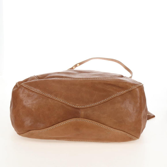 Miu Miu Hand Bag Leather 2way Brown Gold Auth 212443M