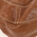 Miu Miu Hand Bag Leather 2way Brown Gold Auth 212443M-15