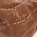 Miu Miu Hand Bag Leather 2way Brown Gold Auth 212443M-16