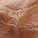 Miu Miu Hand Bag Leather 2way Brown Gold Auth 212443M-17