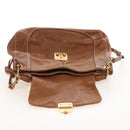 Miu Miu Hand Bag Leather 2way Brown Gold Auth 212443M-23