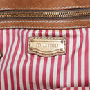 Miu Miu Hand Bag Leather 2way Brown Gold Auth 212443M-25