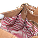 Miu Miu Hand Bag Leather 2way Brown Gold Auth 212443M-27