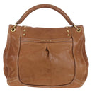 Miu Miu Hand Bag Leather 2way Brown Gold Auth 212443M-3