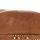 Miu Miu Hand Bag Leather 2way Brown Gold Auth 212443M-4