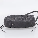 Miu Miu Hand Bag Leather 2way Gray Silver Auth 212444M-11